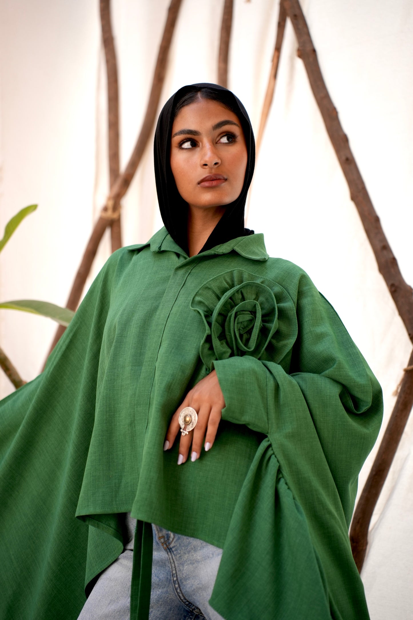 WILD ROSE SHIRT IN GREEN