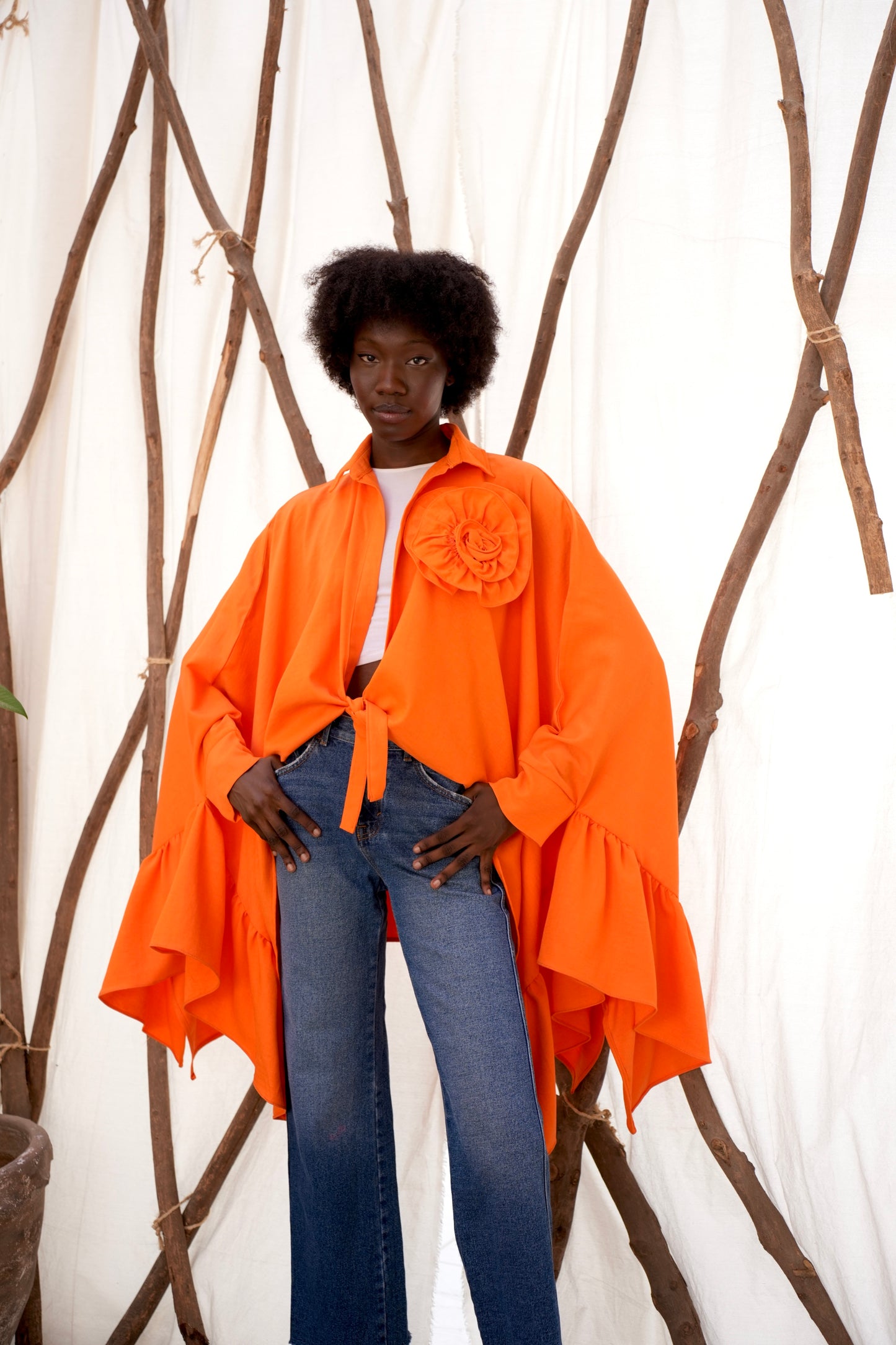 WILD ROSE SHIRT IN ORANGE