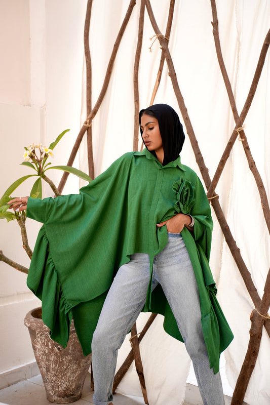 WILD ROSE SHIRT IN GREEN