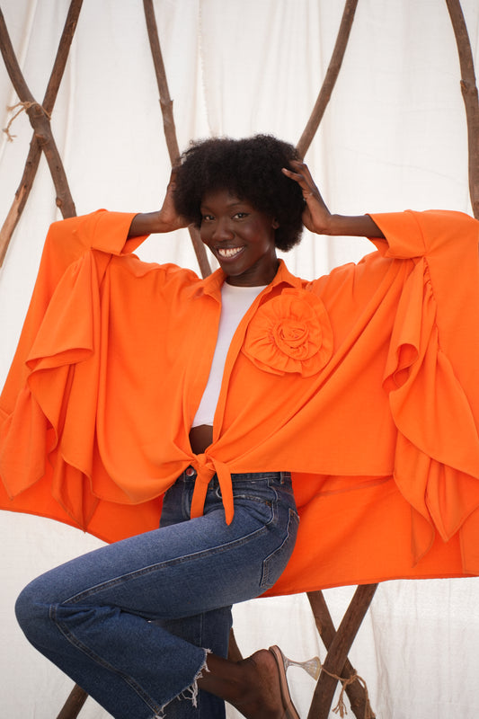WILD ROSE SHIRT IN ORANGE